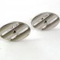 Vintage Silvertone & Blue Cufflinks By SWANK 51517