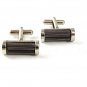 Vintage Silvertone & Black Cufflinks By VJC  6217