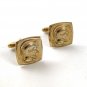 Vintage Gold Tone Greek / Roman Warrior Cufflnks By HICKOK USA 91716