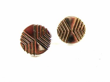 1950's - 1960's Silvertone Round Cufflinks By HICKOK 31516