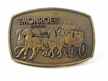 Vintage Stage Coach MONROE SHOCKS Belt Buckle By TASCO IND. 1616