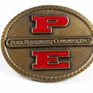 PE POLK EQUIPMENT CO. Brass Belt Buckle by CD-HIT Made In USA 102015