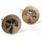 Mexican Alpaca Silver Abalone 4 Leaf Clover Cufflinks By L.B. 41416