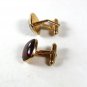 Vintage Gold Tone & Red Cufflinks By SWANK 52016a