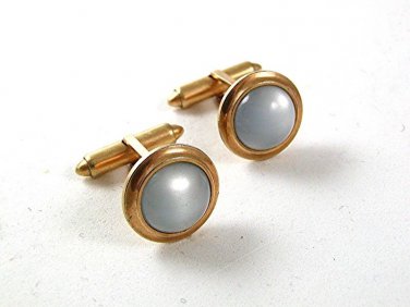 Art Deco Gold Tone & Opalescent Cufflinks By KREMIENTZ 1317