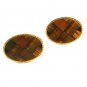 Vintage Gold Tone & Tiger Eye Cufflinks Unbranded 6316