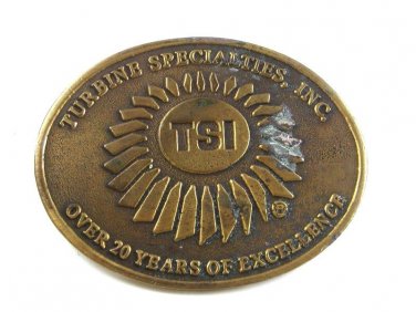 Vintage Turbine Specialties Inc. Solid Brass Belt Buckle 13017
