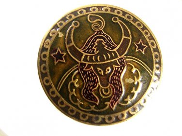 Vintage Running Bull Brass Belt Buckle MADE IN INDIA 7617