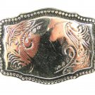 Western Rodeo Cowboy Silvertone Belt Buckle Unbranded Made In USA 3416a