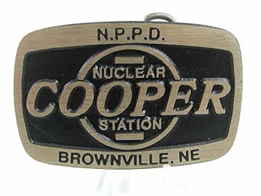 Vintage COOPER Nuclear Station Brownville NE Belt Buckle By DYNA BUCKLE 12617