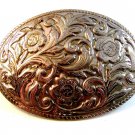Vintage Silver Tone Western Cowboy Belt Buckle nn