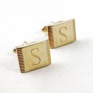 1950's-60's Gold Tone Initial S Cufflinks 93016