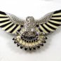 Vintage Large American Eagle Black Yellow Rhinestones Belt Buckle 103116