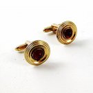 1960's Gold Tone & Red Cufflnks By HICKOK USA 91616