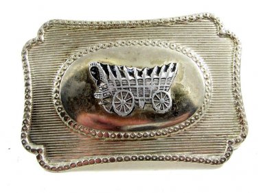 Unmarked Western Covered Conestogo Wagon Belt Buckle 10292013