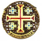 Vintage Jerusalem Crosses Brass Medal / Medallion Made In Israel 31416
