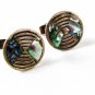 Taxco Mexican Sterling Silver Abalone Cufflinks By LORENZO RAFAEL 41416