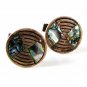 Taxco Mexican Sterling Silver Abalone Cufflinks By LORENZO RAFAEL 41416