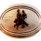 Vintage 2 Tone Square Dancing Belt Buckle nn