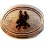 Vintage 2 Tone Square Dancing Belt Buckle nn