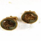 1960's Goldtone Golden Retriever Irish Setter etc Cufflinks by ANSON 3116