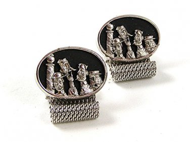 1970's Barbershop Quartet Pole Wrap Around Cufflinks By HICKOK USA 111216