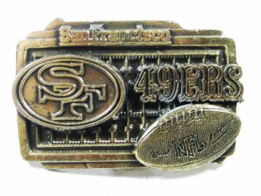Vintage San Francisco 49ers NFL Officially Licensed Brass Belt Buckle USA 102115