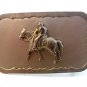 Vintage Nickle Plated Cowboy on Horse Western Belt Buckle