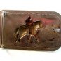 Vintage Nickle Plated Cowboy on Horse Western Belt Buckle