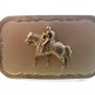 Vintage Nickle Plated Cowboy on Horse Western Belt Buckle