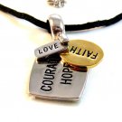Alexa's Angels Silver & Gold Tone Love Dream Believe Pendant / 18" Necklace
