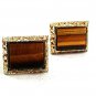 Vintage 1970's Goldtone & Tiger Eye Cufflinks 10917