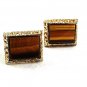 Vintage 1970's Goldtone & Tiger Eye Cufflinks 10917