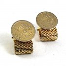 1970's Goldtone ZODIAC LIBRA 4 Signs Wrap Around Cufflinks 111317