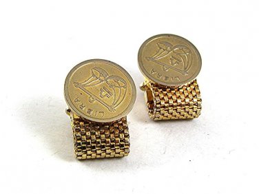 1970's Goldtone ZODIAC LIBRA 4 Signs Wrap Around Cufflinks 111317