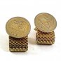 1970's Goldtone ZODIAC LIBRA 4 Signs Wrap Around Cufflinks 111317