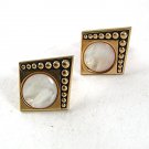 Vintage Goldtone & Mother of Pearl & Black Cufflinks By SWANK 51717