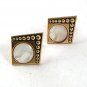 Vintage Goldtone & Mother of Pearl & Black Cufflinks By SWANK 51717