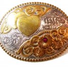 Ladies Crumrine Harry Gist Entwined Hearts Belt Buckle