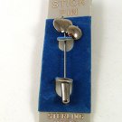 1980's - 1990's Sterling Big Apple Little Apple Stick Pin New Old Stock 32117