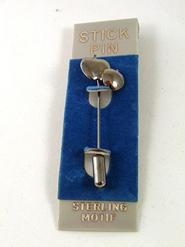 1980's - 1990's Sterling Big Apple Little Apple Stick Pin New Old Stock 32117