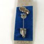 1980's - 1990's Sterling Big Apple Little Apple Stick Pin New Old Stock 32117