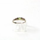 Vintage Sterling Silver Green Rhinestone Band Ring Sz 9 1/2 61016