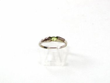 Vintage Sterling Silver Green Rhinestone Band Ring Sz 9 1/2 61016