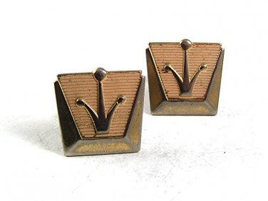 Vintage 1950's Car Auto Pink Color Cufflinks By ANSON 10917