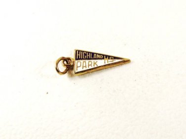 1960's / 70's Blue White Highland Park High School Charm Unbranded 32116
