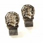 1970's Silvertone Mythical Creature Pan Wrap Around Cufflinks By SWANK 41116