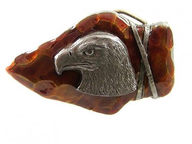 Vintage Arrow Head Eagle Head Enameled Belt Buckle By Buckles of America 12617