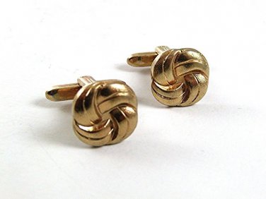Vintage Small Knot Goldtone Cufflinks By HICKOK USA 101517