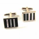 Sterling Silver Black Onyx Mother of Pearl Cufflinks By WEH 32216